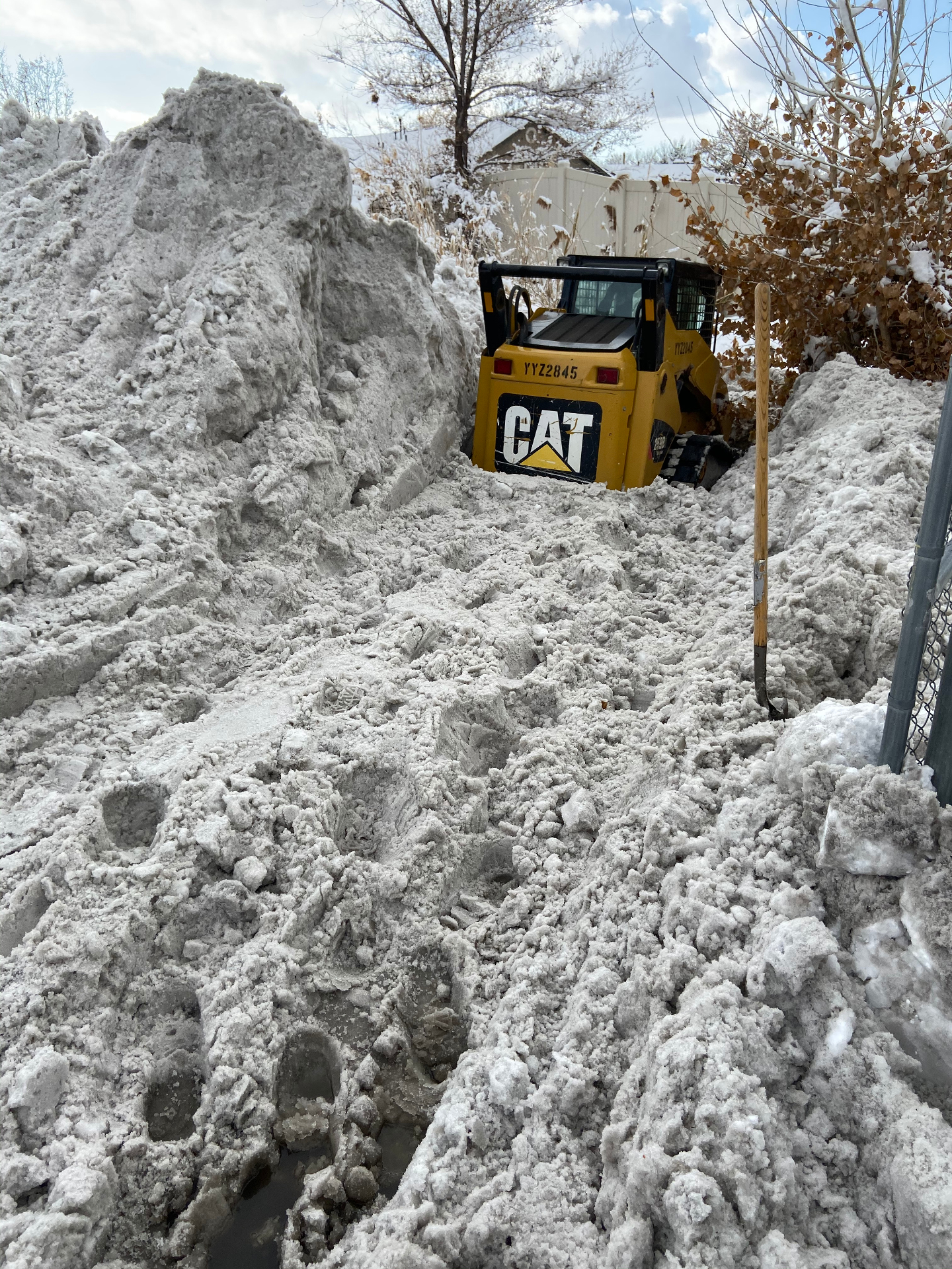 Skidsteer snow pile