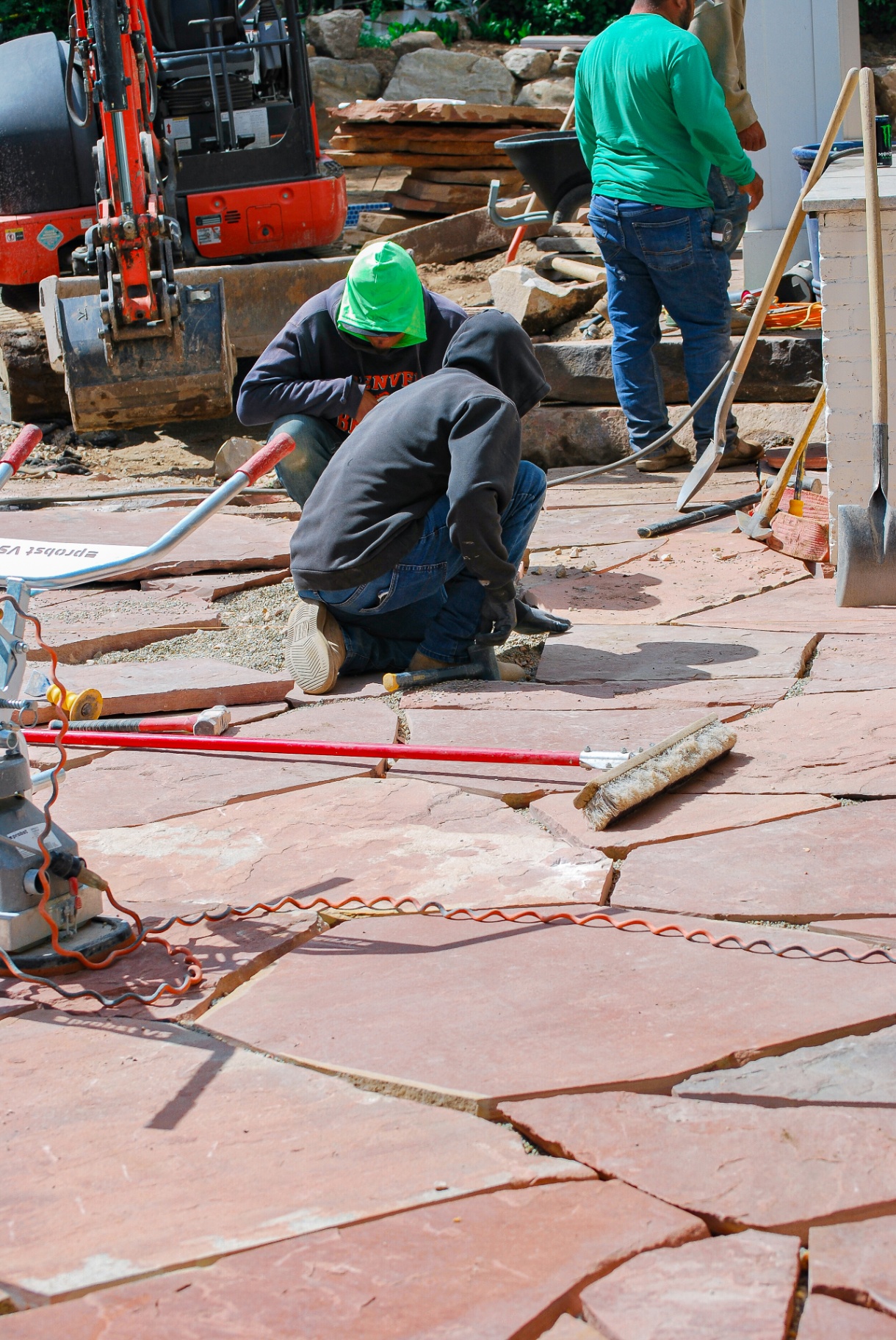 Installing flagstone patio